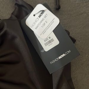 black fashion nova tie cropped top